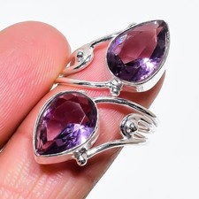 Purple Amethyst Gemstone 925 Sterling Silver Jewelry Ring All Size For Gift