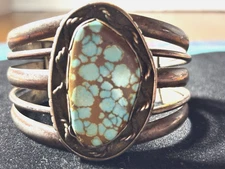 Vtg Southwest Turquoise Cuff Bracelet Large 73 g circa 70's