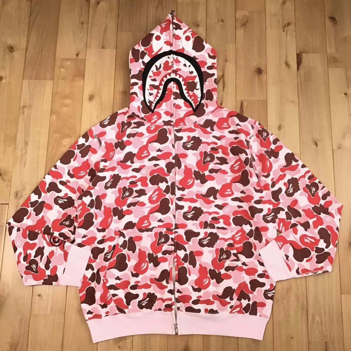 A Bathing Ape Men ABC Camo Bape Full Zip Hoodie (pink)