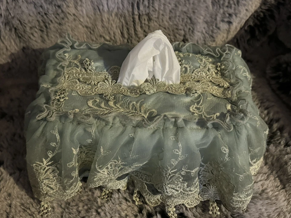 Funda Caja Pañuelo Rectangular En Verde Foto 3 de 4