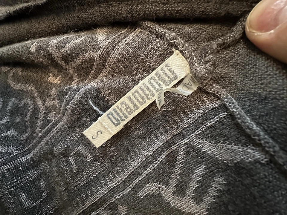 Suéter Monoreno Pequeño Mujer Frente Abierto Top Tejido Mezcla de Lino Boho R8v Foto 4 de 4