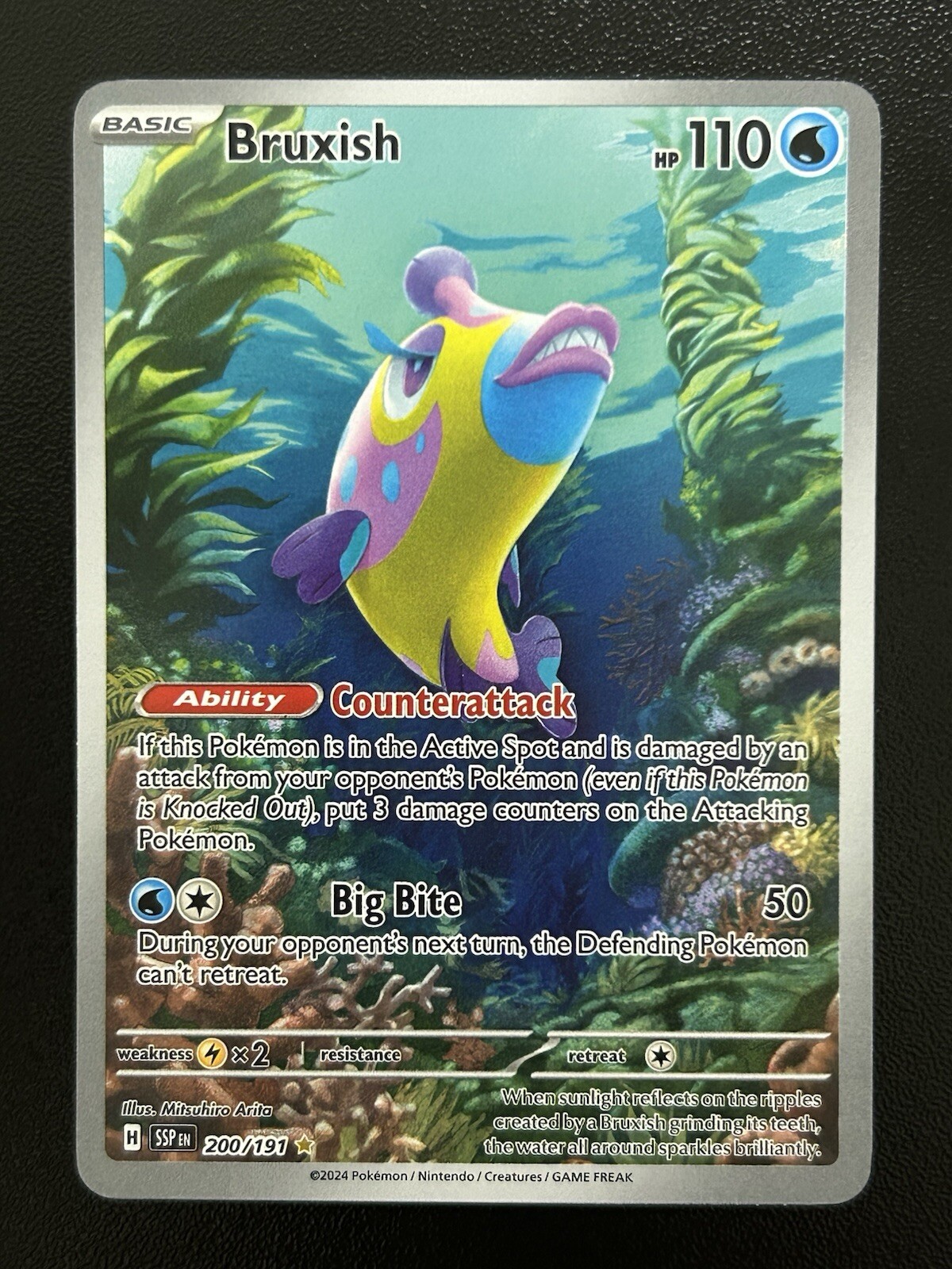 2024 Pokemon Surging Sparks BRUXISH Illustration Rare 200/191 Fresh LP (B)