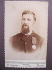 Vintage Cabinet Card Photo Man Fraternal Medal Badge Ribbon Pin Norwich, Ont. — photo 1
