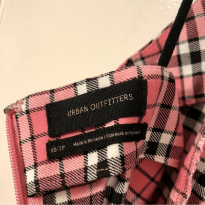 UO Pink Checked Slip Party Dress