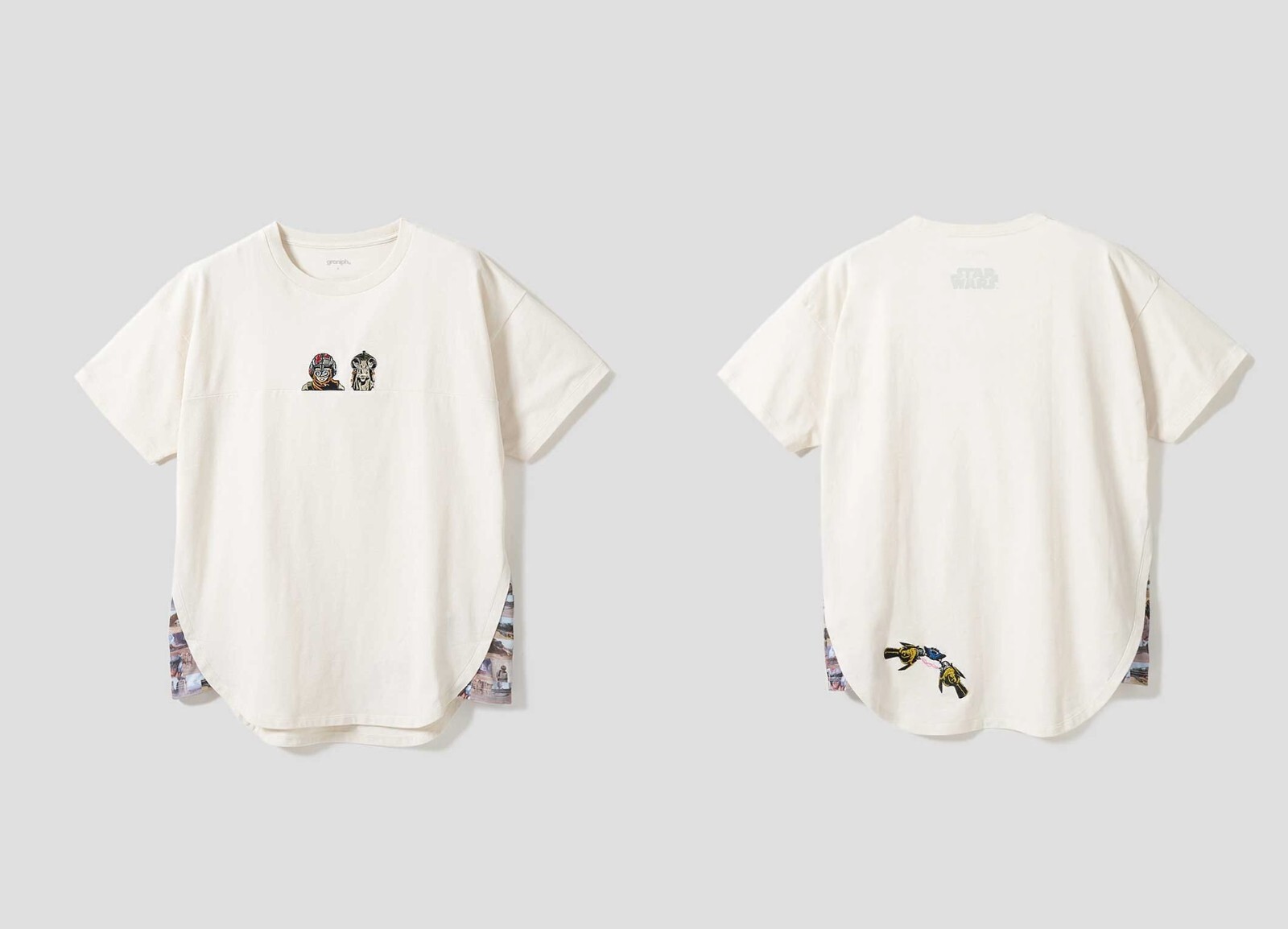 STAR WARS Graniph Podlace Side Gusset T-Shirt White Cotton Japan Limited Edition