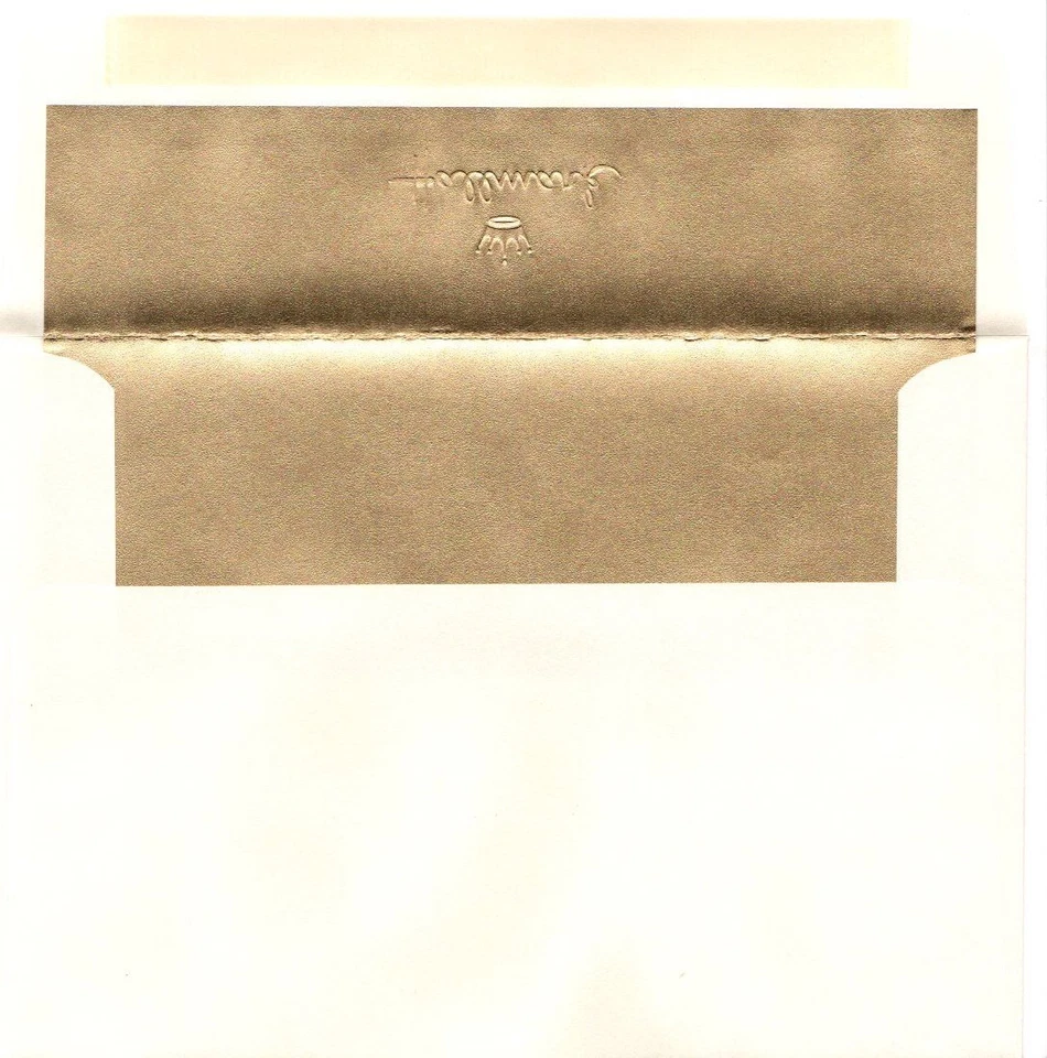 Elegantes tarjetas de felicitación navideñas con sello de marfil lámina dorada - Juego de 17 Foto 4 de 4