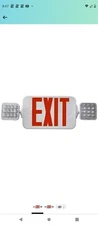LED Indoor Exit Sign Emergency Light Remote Capable Red Letters Fire Resistant 