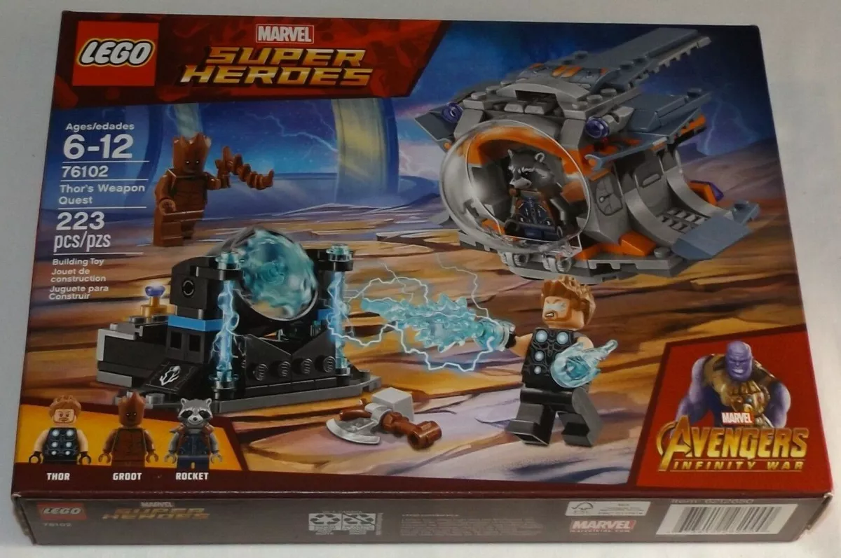  LEGO Marvel Super Heroes Avengers: Infinity War Thor's Weapon  Quest 76102 Building Kit (223 Pieces) : Toys & Games