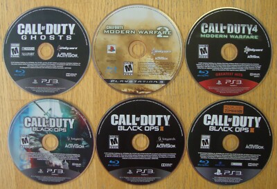 LOT OF 6 CALL OF DUTY GAMES MWF BLACK OPS 2 3 SONY PLAYSTATION 3 DISCS ONLY WORK
