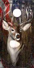 Ghost Buck Deer Head Wood LAMINATED Cornhole Wrap Bag Toss Skin Decal Sticker