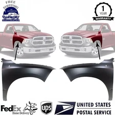New Front Fender LH & RH Steel Primed For 2009-18 Dodge Ram 1500 2500 19-24 1500