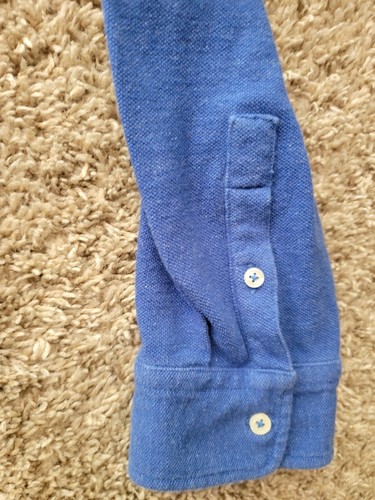 Polo Ralph Lauren Men's Blue Button Down Shirt Houndstooh Long Sleeve sz. L - Picture 4 of 7