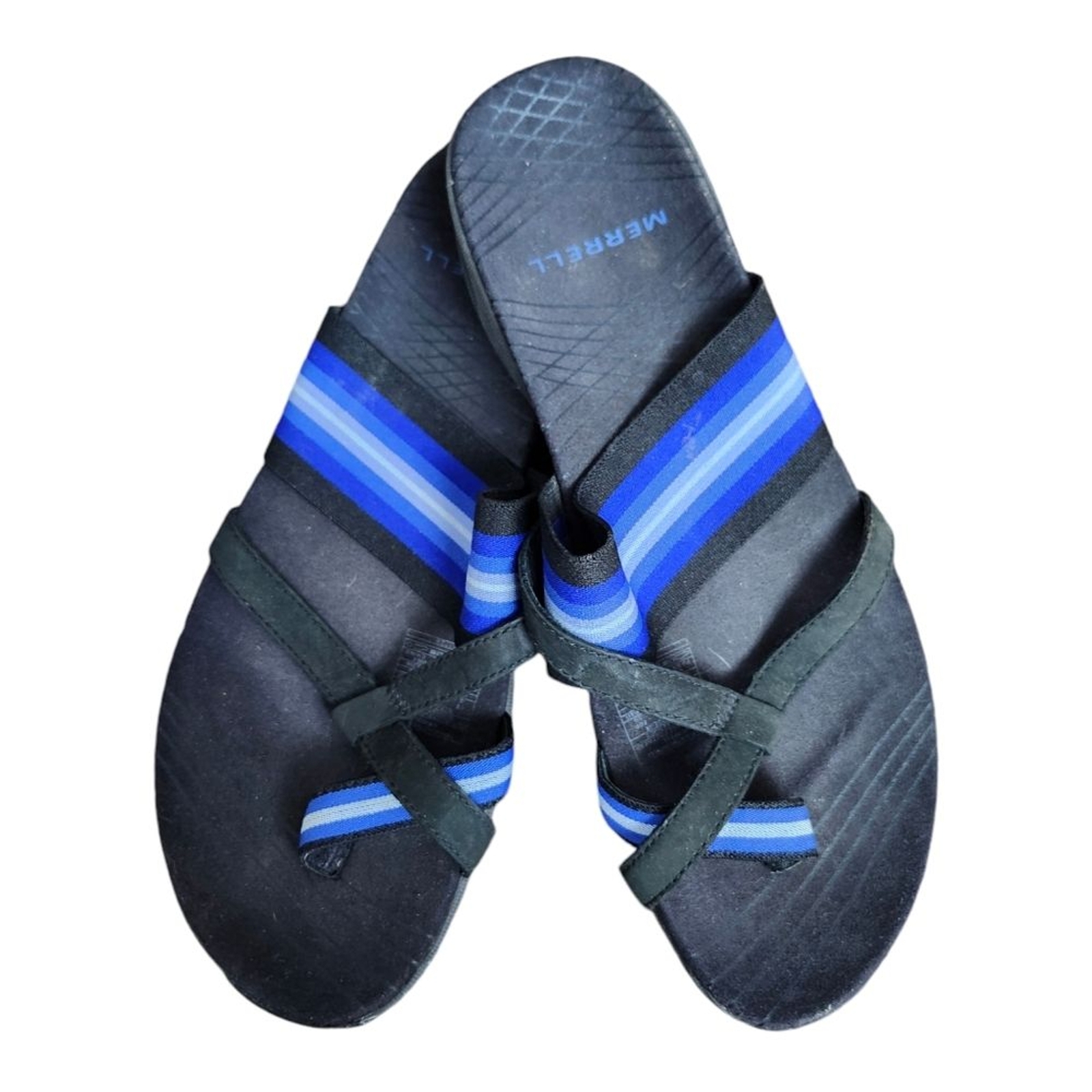 Sandali infradito Merrell Zinnia neri e blu con cinturino. Tg. 8