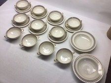 Vintg 20 Pc Princess China Czech Chancellor Bowls Cream Soups And Saucers Read