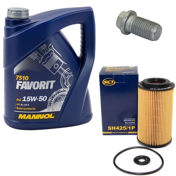 MotoröL ÖLfilter SH425/1P 15W50 5Liter + ÖLablassschraube FüR Mercedes W210 W202-image