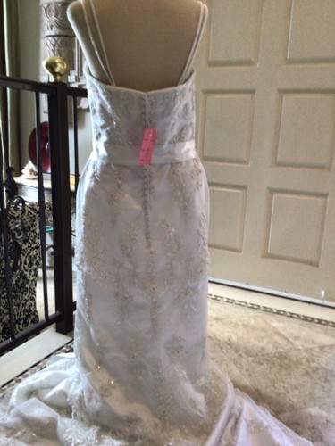 Mary’s Destination wedding bridal dress White Lace/ silver embroidery 14 NEW - Picture 3 of 12