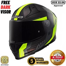 LS2 FF811 VECTOR II CARBON GRID MATT BLACK YELLOW FULL FACE BIKE CRASH HELMET
