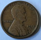 1918 - S - US Copper Lincoln Wheat Cent Penny - Mixed Alloy Woody  (J430)