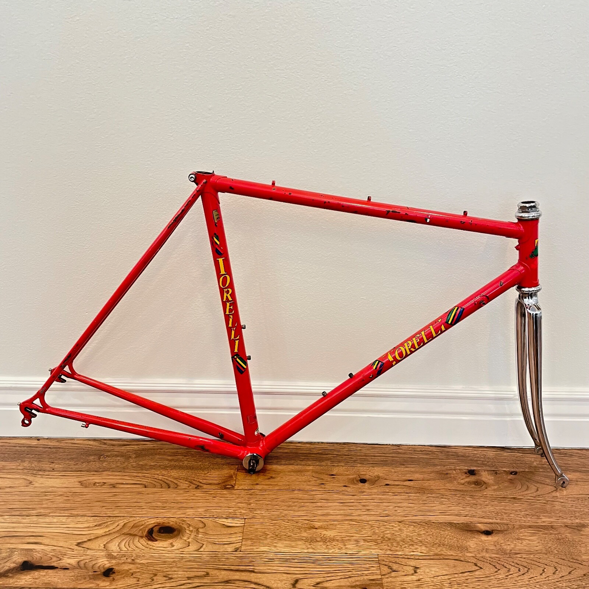 アルフレーム　スペシャルシリーズ　340×427 レッド Vintage Torelli 55 CM Frame Set Made in Italy Road Bike Red Chrome