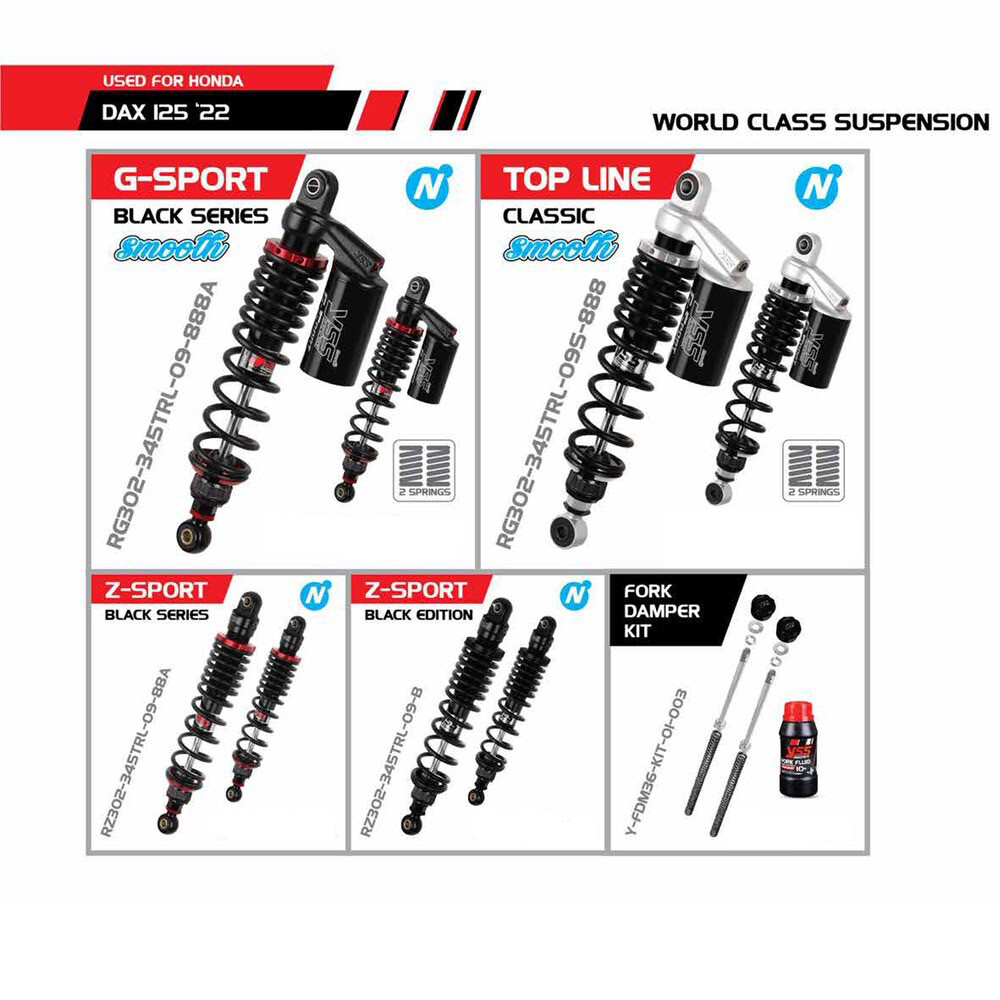 YSS G-Sport Rear Absorber Shockup HEAVY DUTY Fits Honda DAX125