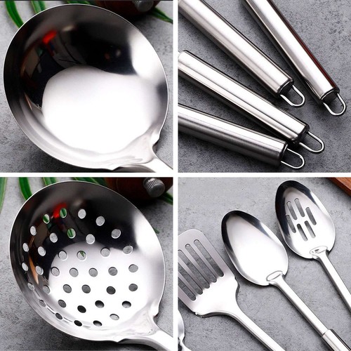 5pcs Kitchen Utensils Set Stainless Steel Cooking Tool Serving Spatula Spoon new - Picture 10 of 13