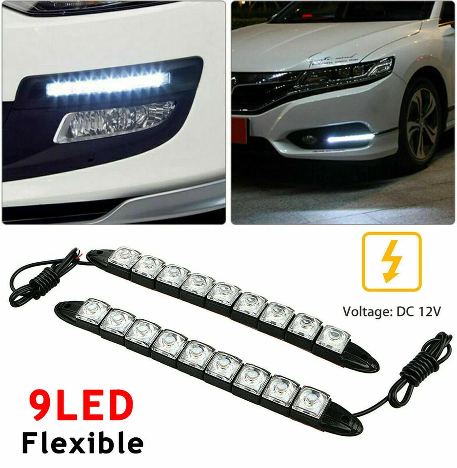 2x Auto LED Tagfahrlicht Blinker Tagfahrleuchten TÜV DRL Scheinwerfer Universal - Bild 2 von 4