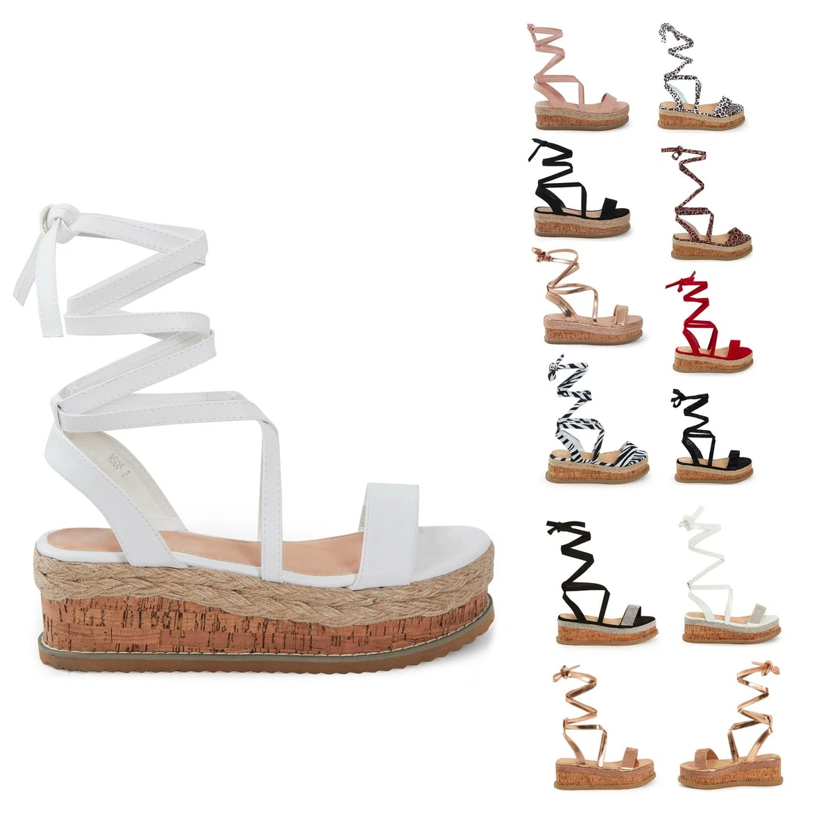 Lace up sandals clearance white