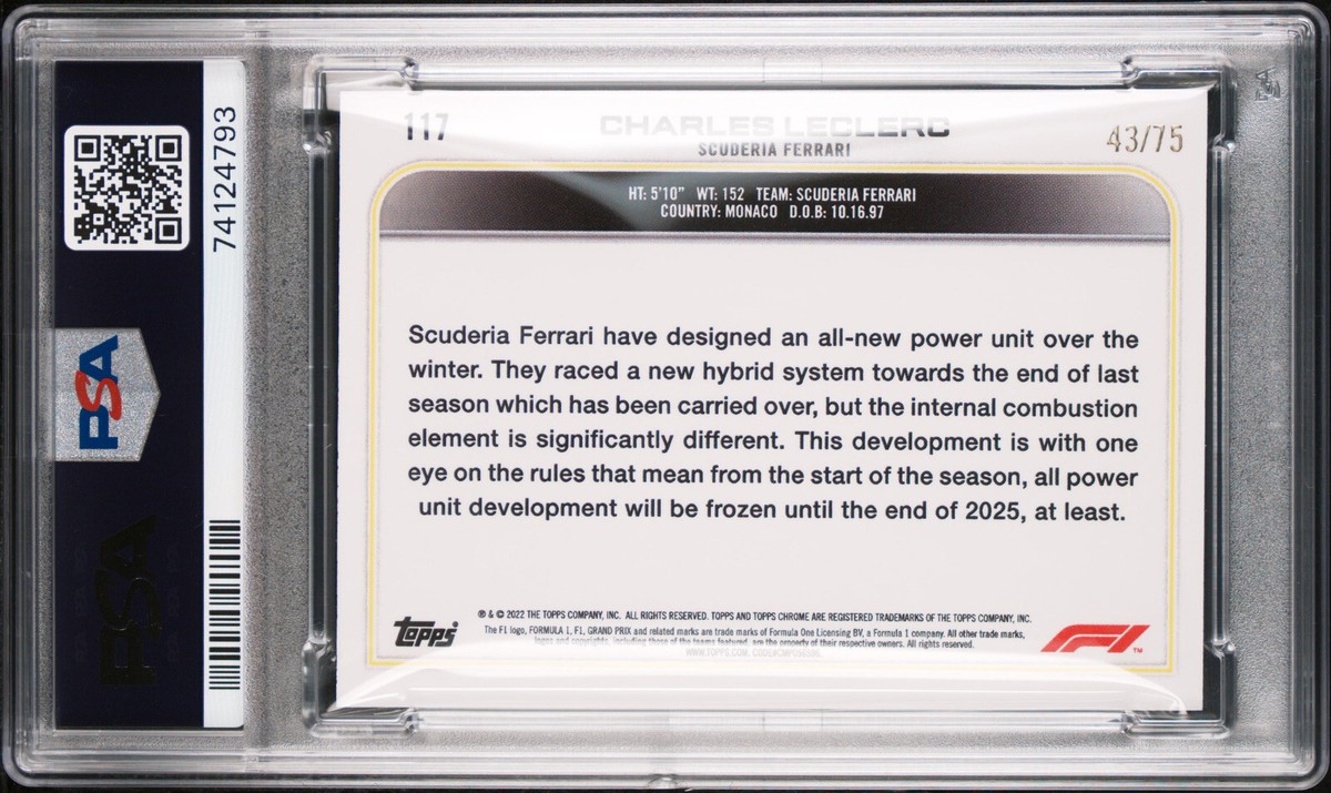 その他 PSA10 Topps  Charles Leclerc Refractor 2020 Topps Chrome Formula 1 Refractor #108 Trident PSA 10 on