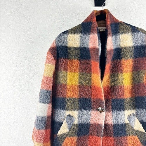 Veronica Beard Nanci Dickey karierter Wollmischung Mantel Gr. XS rot blau Winter Herbst - Bild 4 von 8