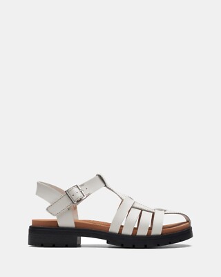 BNIB Clarks Ladies ORINOCO BAND Off White Leather Sandals