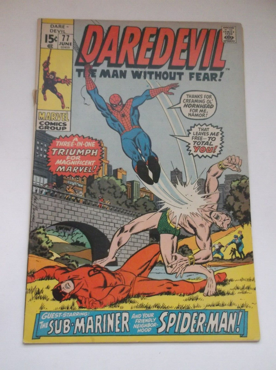 MARVEL: DAREDEVIL #77, FEATURING: SPIDER-MAN & SUB-MARINER, 1971