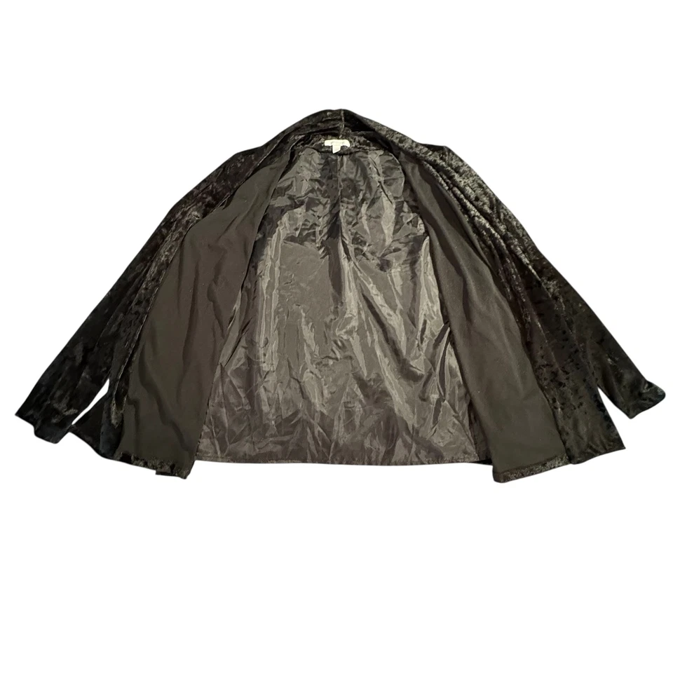 Cárdigan vintage de terciopelo aplastado para mujer XL forrado frente abierto manga larga caprichoso Foto 3 de 4