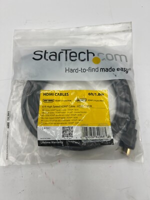 (QTY 8) StarTech High Speed HDMI Cable HDMM6, 6 ft , HCMI (19 pin) Male