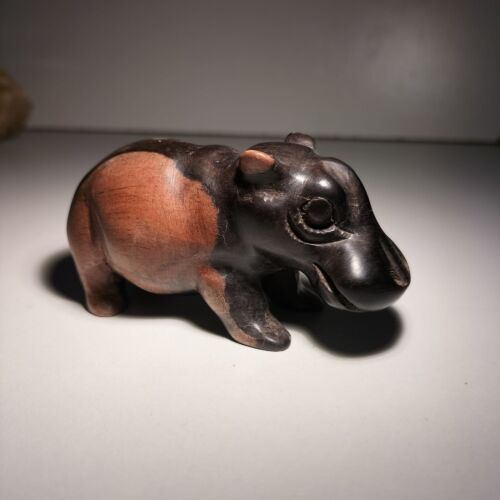 Statuette ancienne Bébé hippopotame - Photo 1/6