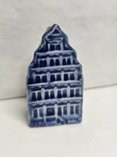 BLUE DUTCH HOUSE #1 HOLLAND DELFTS HOLLAND BLAUW AMSTERDAM MINIATURE CANAL CERAM