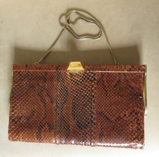 Ausgefallene italienische Clutch Handtasche, Schultertasche der 80er, Schlange