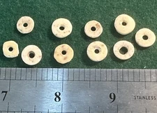 (10) Original Cherokee Indian Shell Trade Beads Ancient Artifacts Pre 1600's