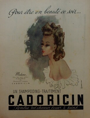 Dessin Publicitaire Vintage Années 50 - Gouache Projet Shampoing Cadoricin - Art
