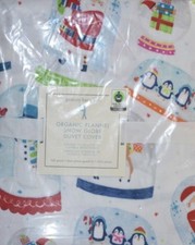 NEW Pottery Barn Kids Flannel Snow Globe DUVET COVER Organic Cotton FULL QUEEN