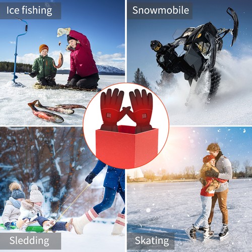Heated Gloves Rechargeable Battery Power USB Winter Hand Thermal Warm Mittens US - Picture 46 of 47