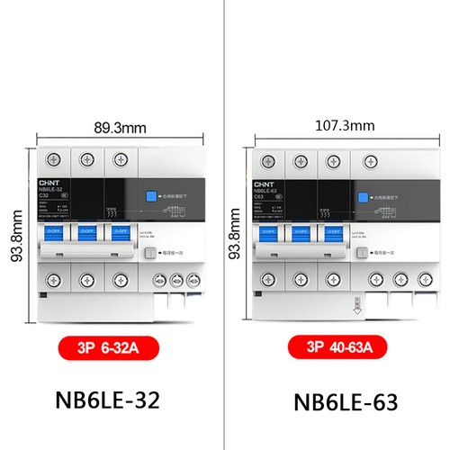 1P+N 3P+N 2/3/4 Polig FI+LS Schalter Leitungsschutzschalter 30mA RCD RCBO NB6LE - Bild 9 von 11