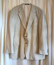 Vtg Bert Pulitzer Men's Size 50L 100 Silk Ivory 2 Button Blazer
