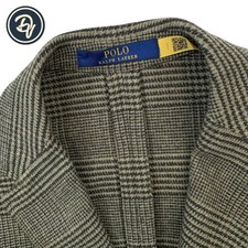 Mint 38 S Polo by Ralph Lauren Olive Brown Glen Plaid Hacking Blazer