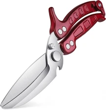 DRAGON RIOT Heavy Duty Poultry Shears - A Must Have Kitchen Large, Burgundy 