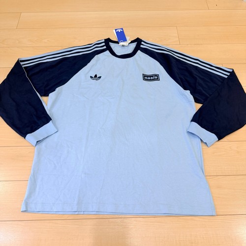 Adidas Originals x Oasis 3-Stripes LS T Long Sleeve Raglan Tee Men's XL Blue NWT