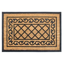 Door Mat Honeysuckle Natural Rubber and Coir Non-Slip Outdoor 24 in. x 36 in.