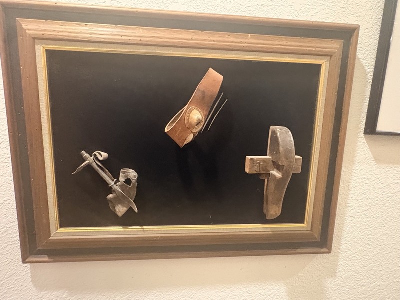 Vintage Framed Turner Wall Accessory Art "Still Life" Field Tools Country Cowboy