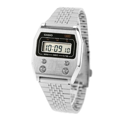 CASIO Unisex Watch A1100D-1 Silver Stainless Steel Quartz New in Box