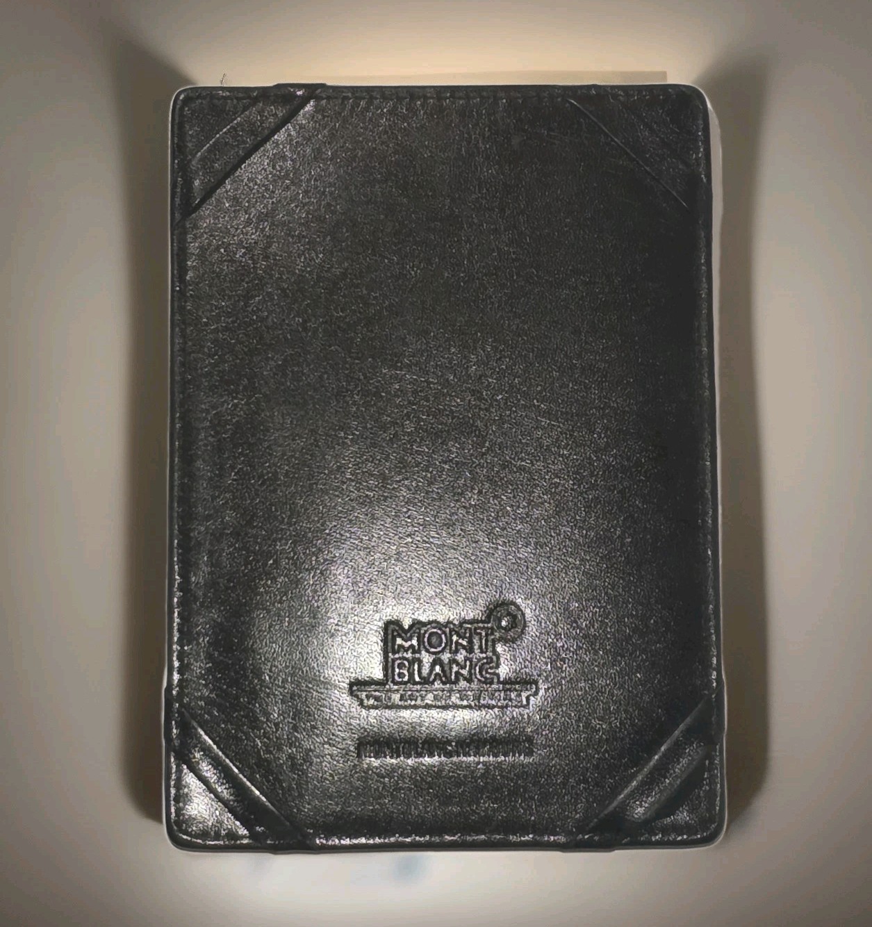 Montblanc Black Leather Card Holder Wallet Made in Italy Luxury Designer