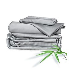 Sheets Bed Sheet Set, 100 Rayon derived from Bamboo, Luxuriously Queen Silver